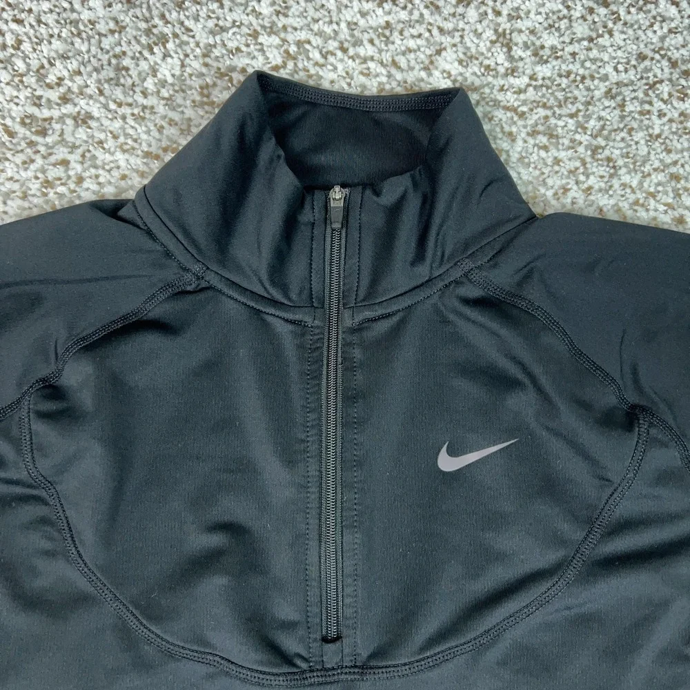 Nike Pullover Womens Small Black Dri-FIT Pro 1/4 Zip Mock Neck Running Top Sport